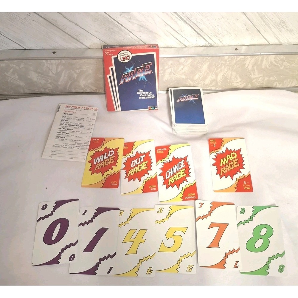 Vintage Rage Outrageous Card Game Of Revenge 1983 Complete w/Instructions NICE!!